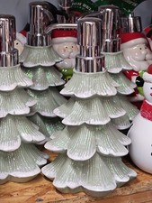 8" Glittery Tree Ceramic Soap/lotion Dispenser w/Silver pump