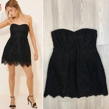 Lulus Ines Lace Caged Mini Dress Black Women’s Size XS