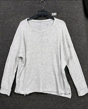 American Eagle Knit Sweater Womens Size M Ivory Crewneck Long Sleeve Oversized