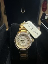 Bulova Marine Star Gold-Tone Watch Mother of Pearl Dial   New with Tags