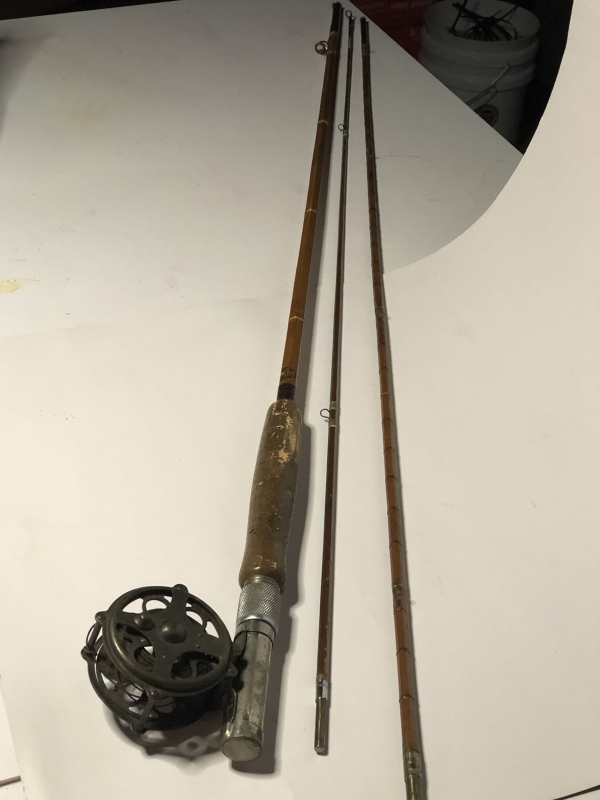 Vintage 1930s Montague 9' Fly Rod w/Pflueger Reel and Leathe
