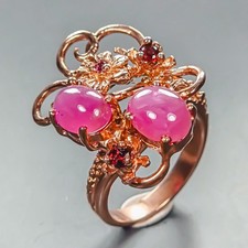 Handmade Ruby Ring 925 Sterling Silver Size 8 /R454356