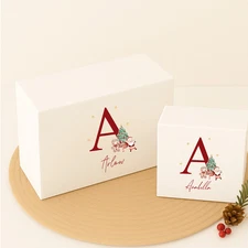 Personalised Red Initial Christmas Eve Box
