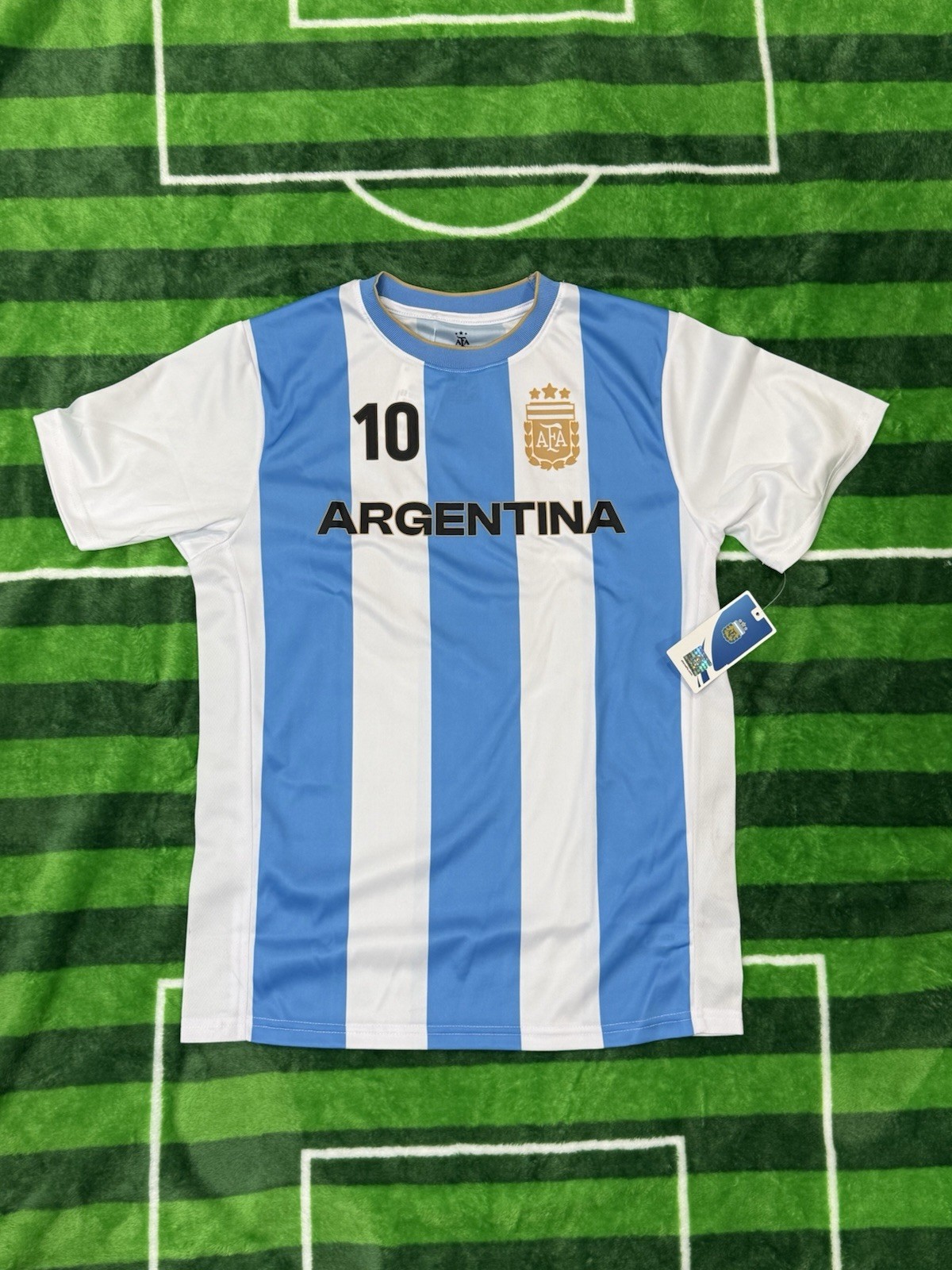 Argentina Messi #10 Soccer Jersey Youth XL Blue White Official Licensed