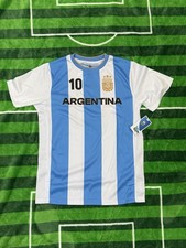 Argentina Messi #10 Soccer Jersey Youth XL Blue White Official Licensed