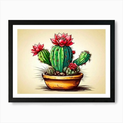 Kaktus Kunstdruck gerahmt Wandbild Poster Leinwanddruck Bild