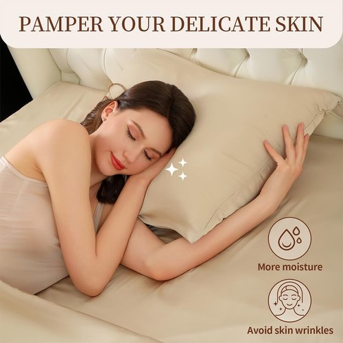 Mulberry Silk Pillowcase for Hair & Skin Standard Size 20"X 26" w Hidden Zipper - Picture 3 of 9