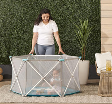 Portable Baby Playpen 6 Panel Foldable Play Yard Indoor Outdoor Mesh 48" Washabl