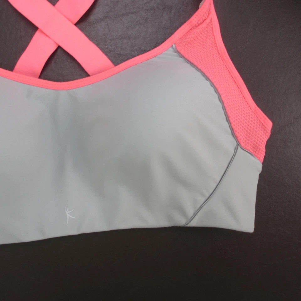 Danskin Now Sports Bra Womens 38DD Gray Pink Padded Crossback Athletic - Image 4 of 4