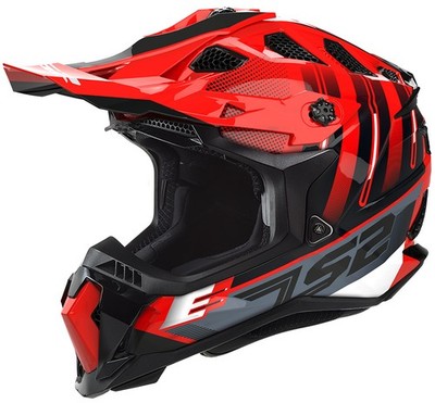 LS2 MX700 Subverter Evo Shadow MX Offroad Helmet Red/Black MD | eBay