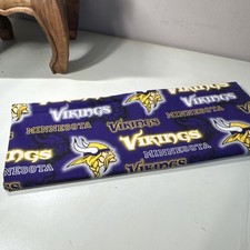 NFL Minnesota Vikings Logo Cotton Fabric Purple Yellow White 2 yds 31 in-washed