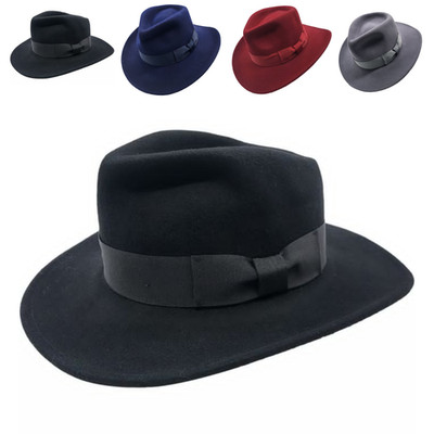 Western Wollfilz Cowboyhut - Herren Damen breite Krempe Outback Rodeo Rancher Hut