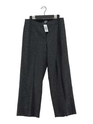 Baukjen Damen Hose UK 12 Grau 100% Wolle Weites Bein Chino