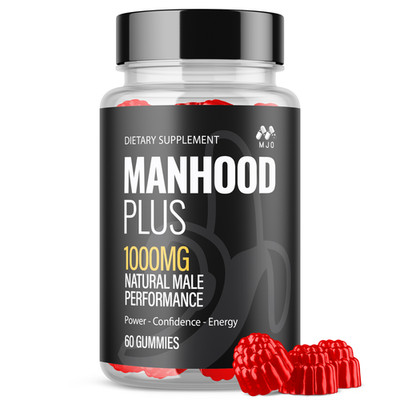 (1 Pack) Manhood Plus Male Gummys Advanced Formula Man Hood Vitamin 60 Gummies