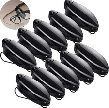 10 Pieces Auto Car Vehicle Sun Visor Clip Holder for Sunglasses Glasses Black