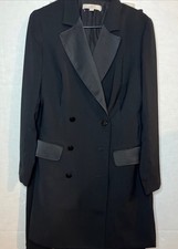 LOFT Women s Double Breasted Blazer Black Jacket Long Sleeve Size 6 NWT