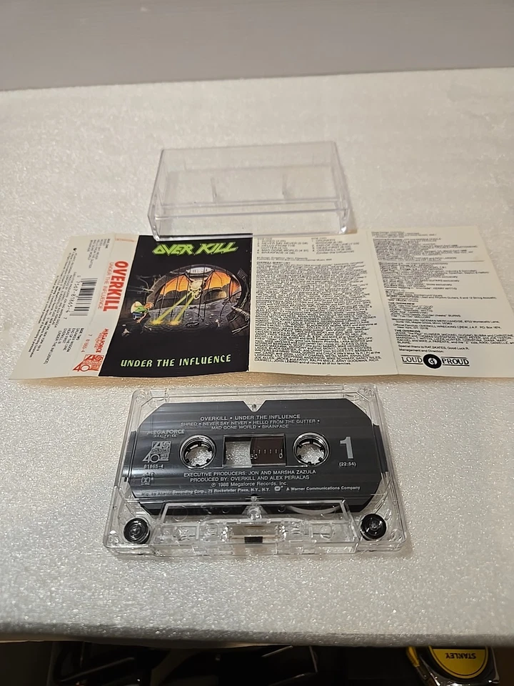 OVERKILL - UNDER THE INFLUENCE - CASSETTE TAPE - TESTED - MEGA FORCE - EXCELLENT - Image 4 of 4