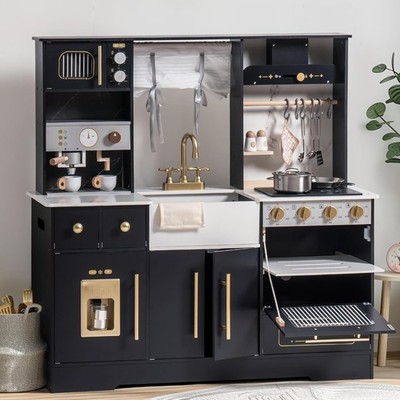 Robud Spielen Küche Holz Pretend Küche Playset Kleinkind Kochen Geschenk