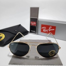 Ray-Ban 58mm RB3025 Pilot Glass Lens Sunglasses Gold Frame