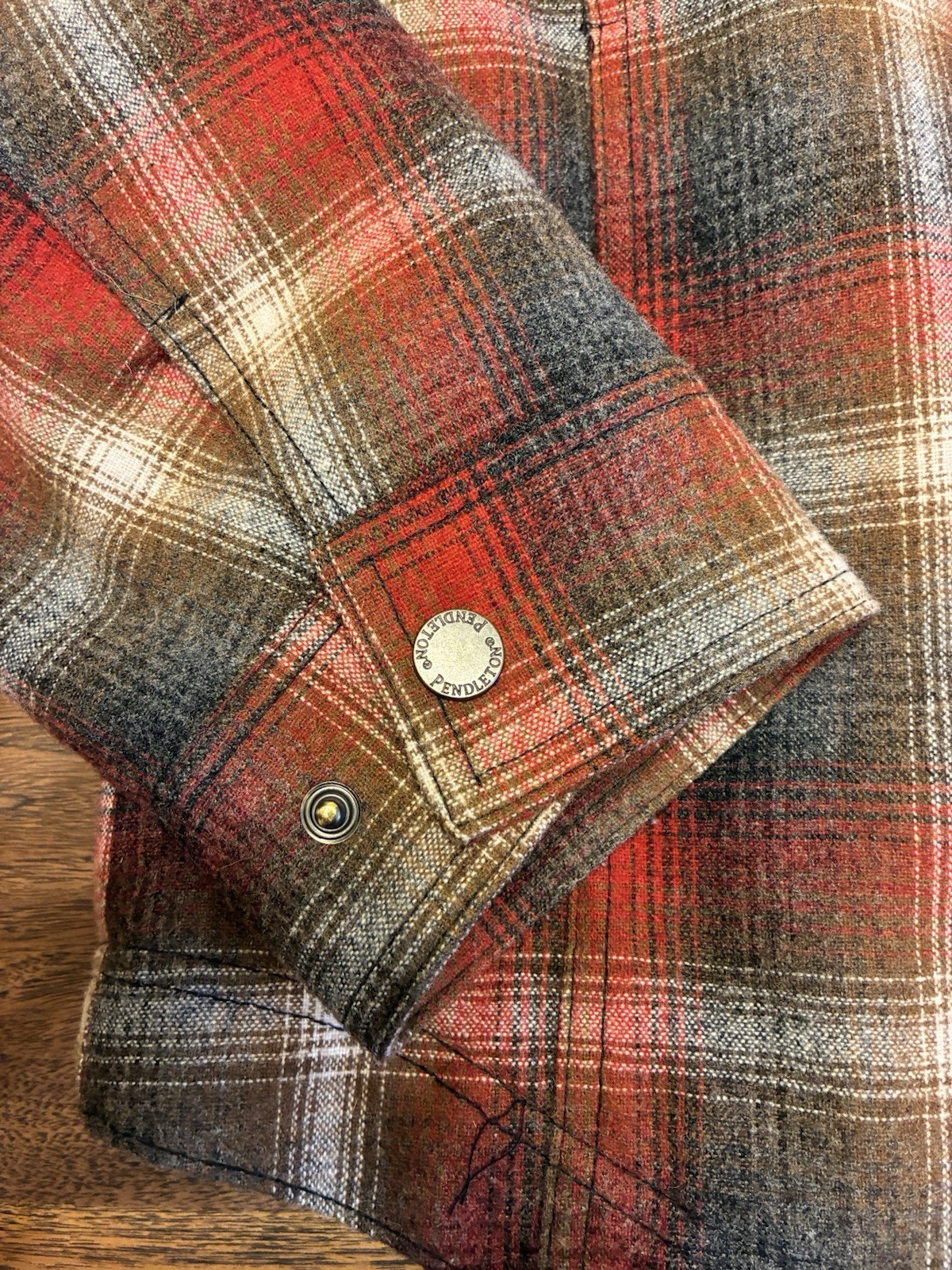 Pendleton Wool Blend Red/Gray Plaid Lined Jacket … - image 4