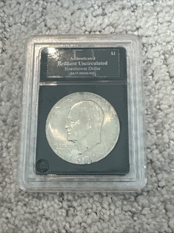 1971 Brilliant Un-Circulated Eisenhower Dollar Authenticated Bradford