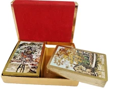 Vintage Playing Cards Country Theme 2 Pks/ 1 Pk Sealed In Original Box REDISLIP