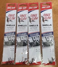 Lot Of 4. Eagle Claw Baitholder Snelled Hooks. Size 6. 6 Pack. 24 Total Hooks