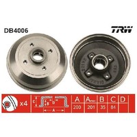 2X Bremstrommel Hinten FüR Opel Corsa S83 S93 1.6 1.7 82 Bis 02 TRW 12S C13N