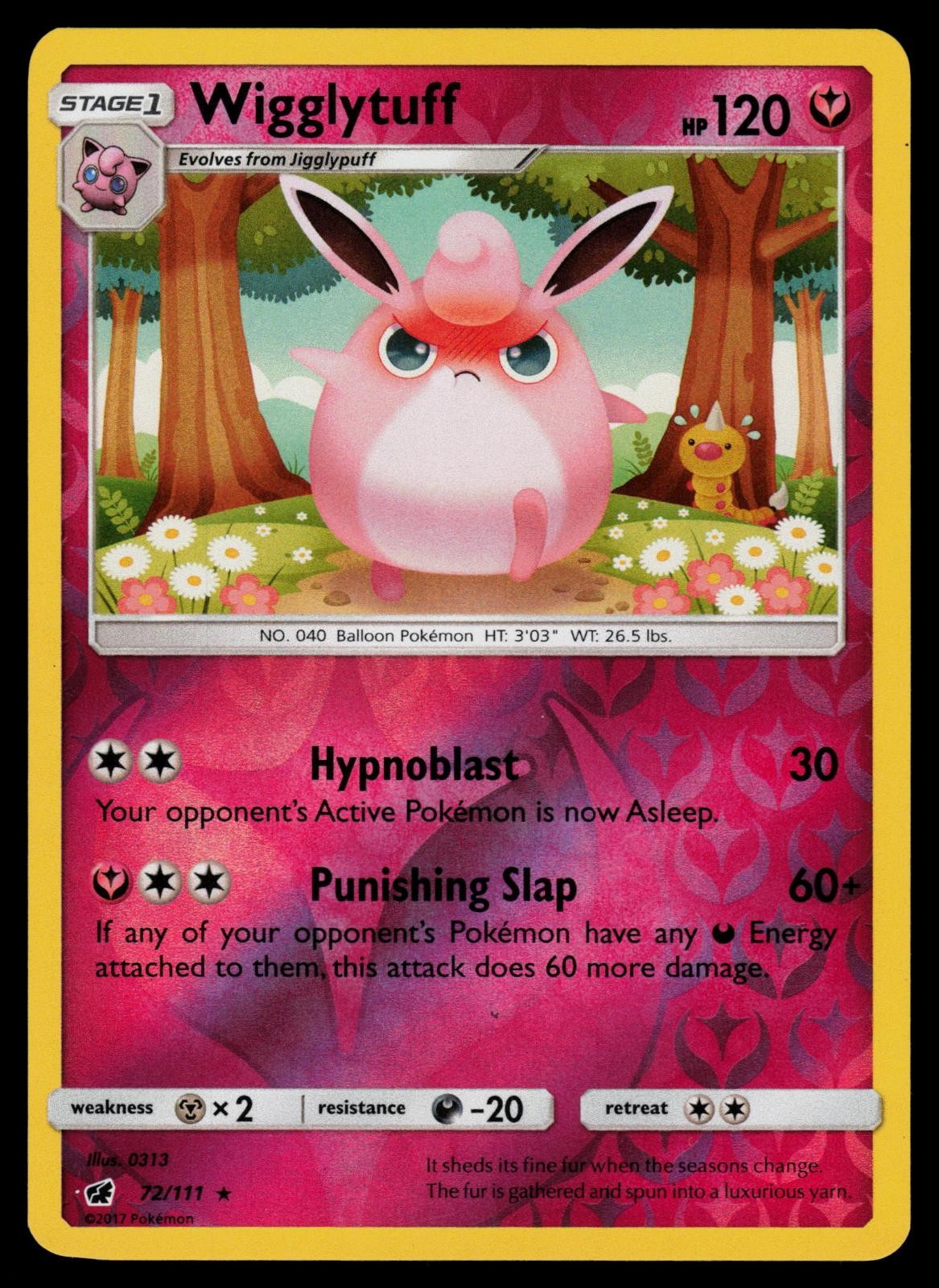 Wigglytuff 72/111 Rare Crimson Invasion Pokemon Reverse Holo Lightly Played