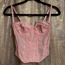 Out From Under Modern Love Lace Bustier Corset Soft Pink Small