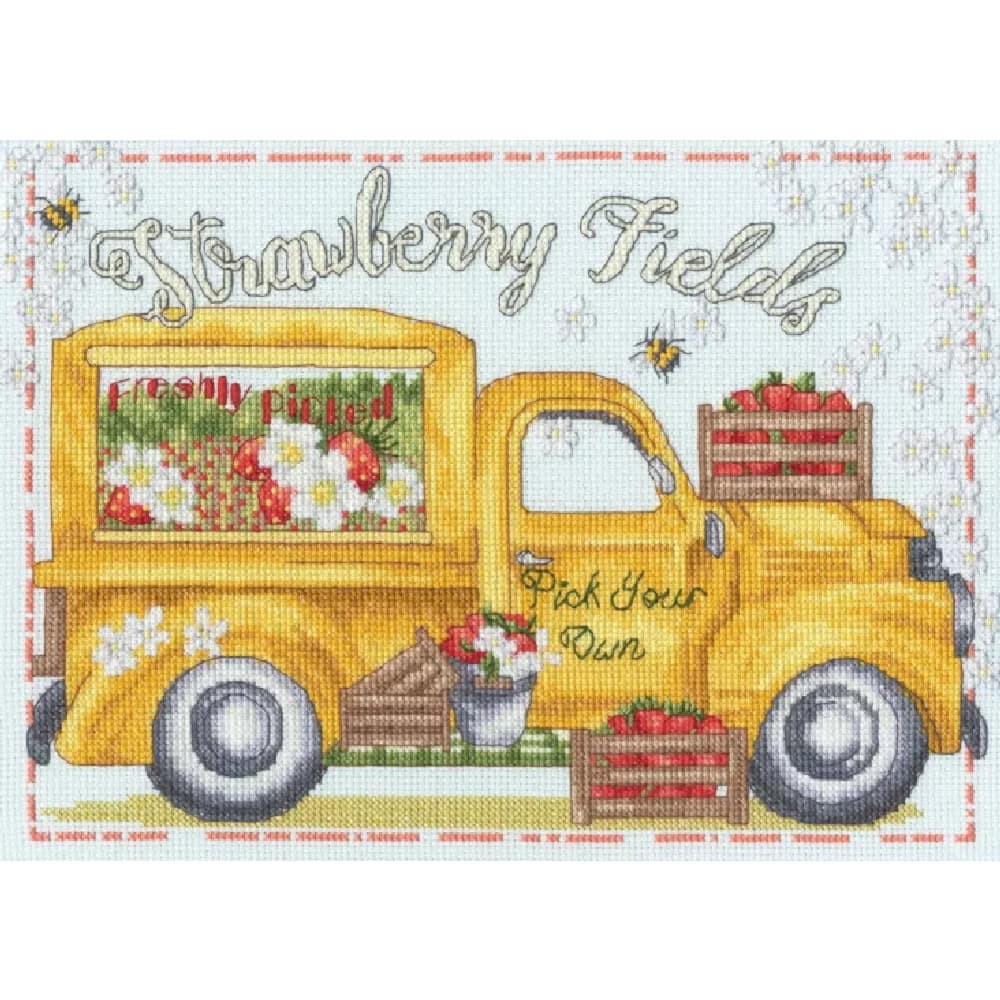 Bothy Threads counted cross stitch kit ""Strawberry Fields"", XKTB25, 28x20cm
