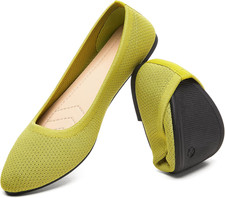 Comfortable Women  s Mesh Ballet Flats - Pointed Toe Slip-On Dress Shoes