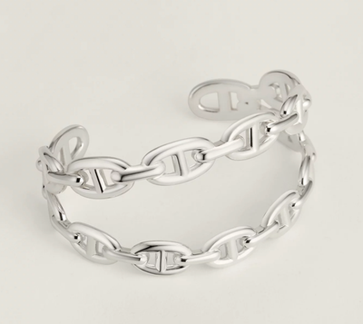 New Hermes Chaine d'ancre Enchainee Silver 925 double bracelet