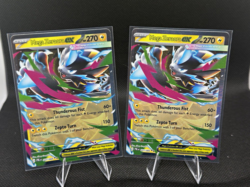 Mega Zeraora ex - 027/084 - ME05: Pitch Black (PBL) - Two Cards - Near Mint
