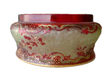 Baccarat Cranberry Cut to Cameo Clear Jar Ame...