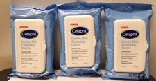 3x Cetaphil Gentle Skin Cleansing Makeup Cloths Pre-Moistened Wipes 25-Count ea.