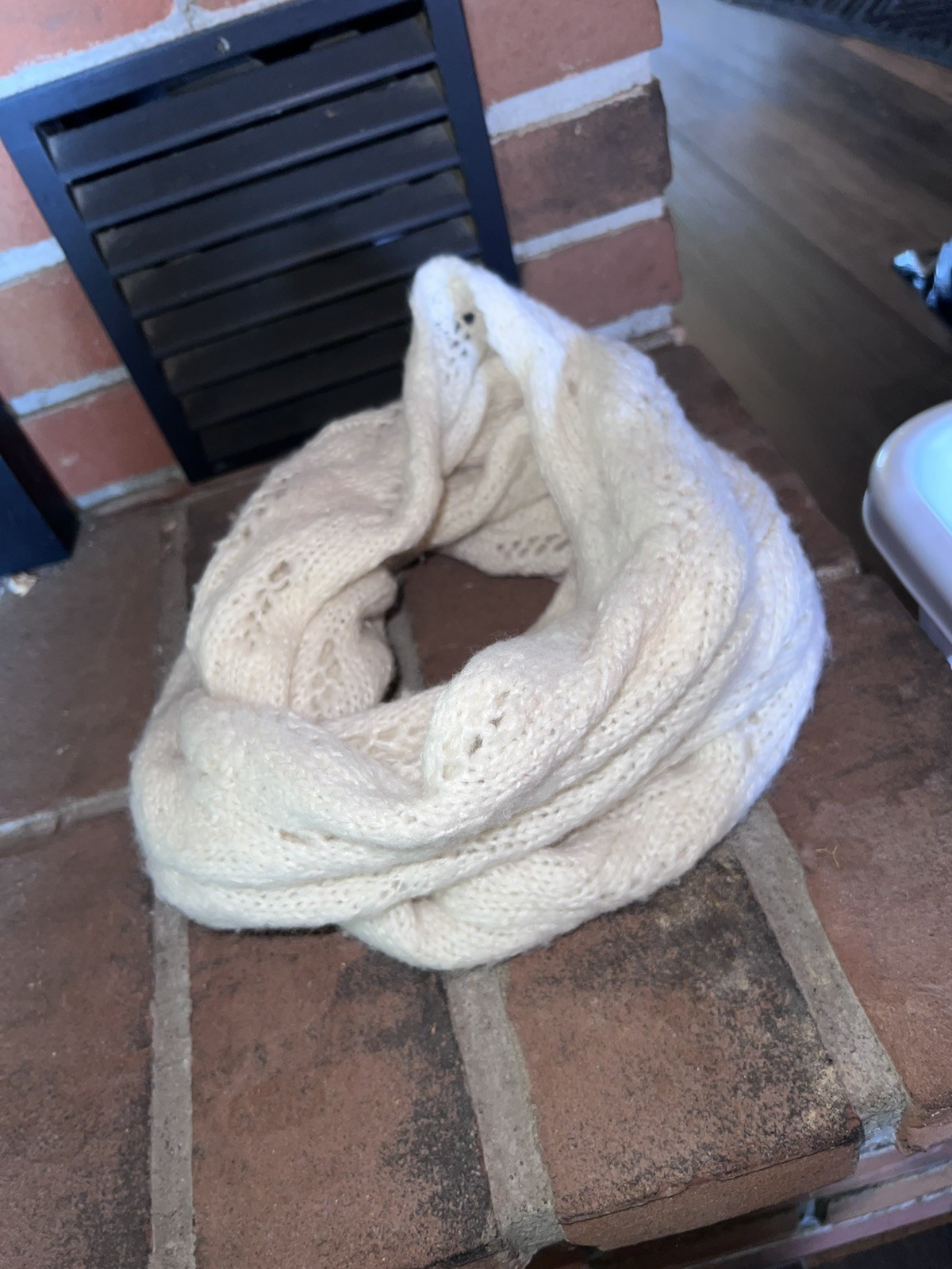 White Winter Warm Thick Chunky Knit Cozy Infinity Loop Scarf
