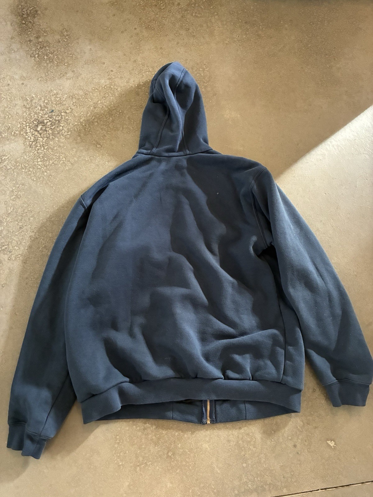 Carhartt Rain Defender Full Zip Fleece Hoodie Navy Blue Men's Outdoor Workwear thumbnail 2