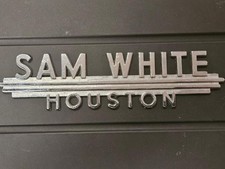 Antique Sam White Houston Texas Automotive Car Dealership Dealer Tag Badge