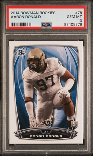2014 BOWMAN ROOKIES #78 AARON DONALD RC GRADED PSA 10 GEM MINT POP 65 