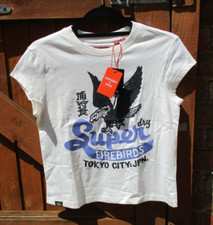 Image of Ladies Super Dry T Shirt Neon Graphic Fitted Capped Sleeve Superdry UK 14 BNWTS