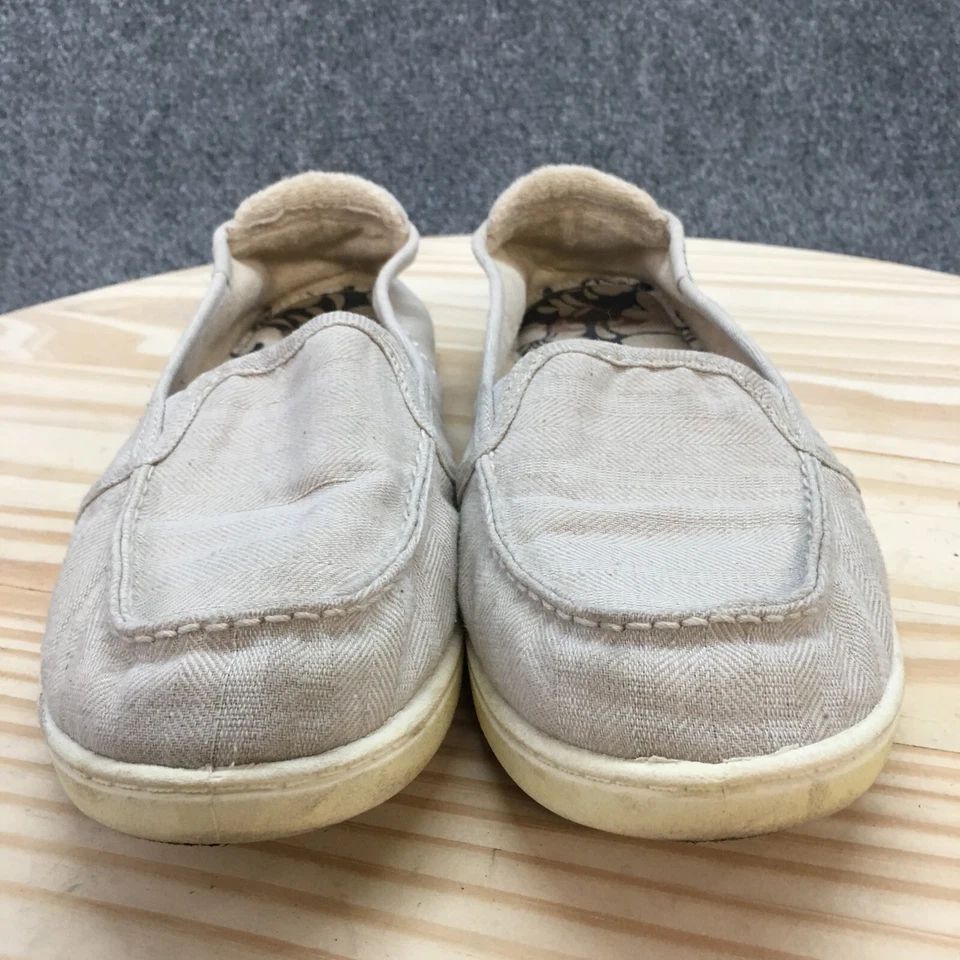 Roxy Zapatos Mujer 10 Minnow Pisos Mocasines Sin Cordones Beige Tela Sin usar Puntera Cpmfort Foto 4 de 4