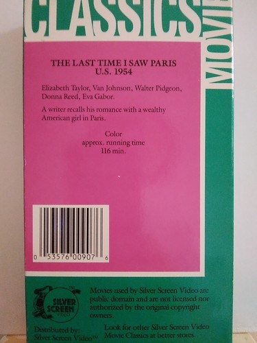 The Last Time I Saw Paris (VHS, 1954) Silver Screen Video: Movie Classics - Picture 2 of 3