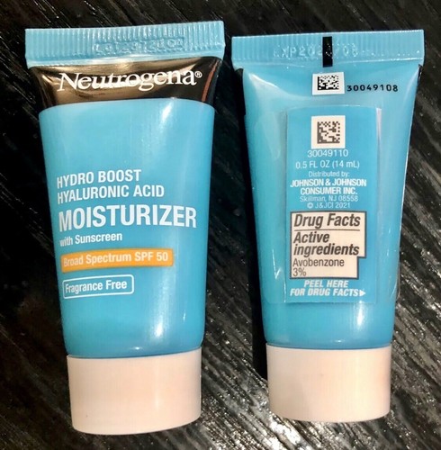 Neutrogena Hydro Boost Hyaluronic Moisturizer w/Sunscreen SPF 50 Travel Sz X 10 - Picture 3 of 6