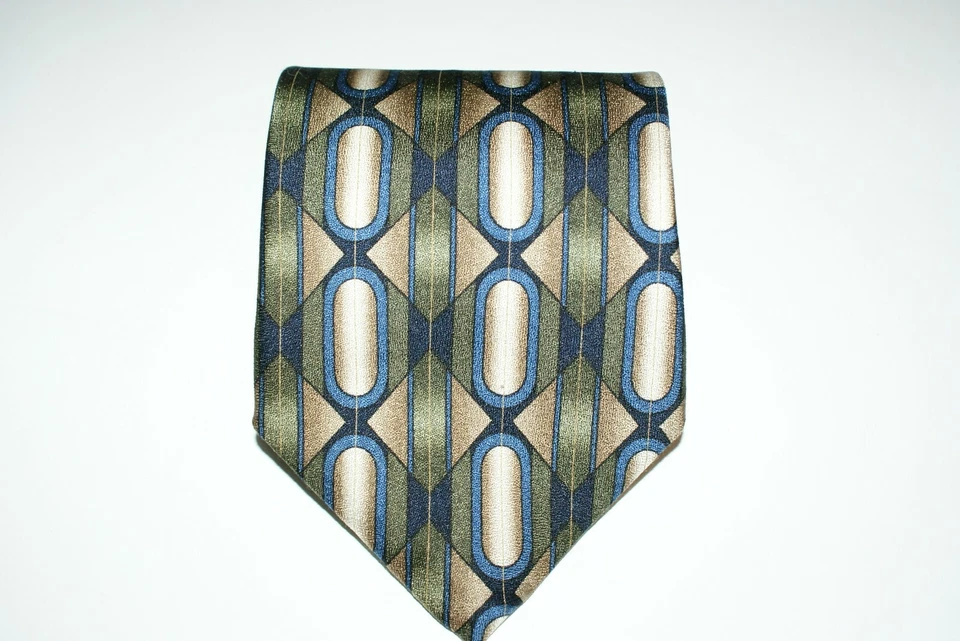 Corbata de seda Bellini para hombre 56" X 4" multicolor abstracta Foto 3 de 3