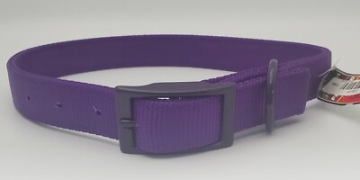NEW - 22'' x 1'' Dog Collar Double Nylon for Extra Strength Buckle - Purple