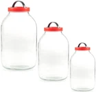 Large Glass Storage Jar with Lid Airtight Food Preserve Pickle (2 3 5 8 Litre)