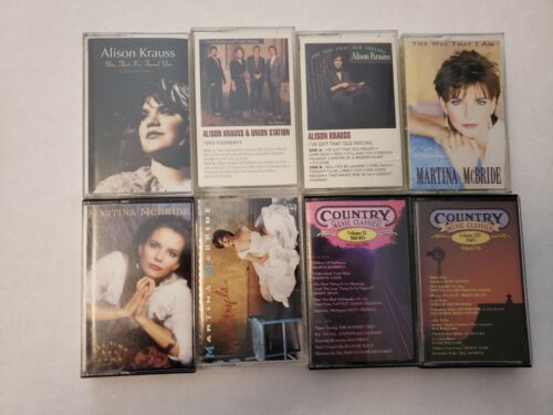 Lot de 8 cassettes de musique country, divers artistes classiques Kraus McBride - Photo 1 sur 5