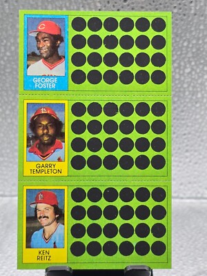 1981 Topps Scratch Off George Foster Garry Templeton Ken Reitz Full Panel!