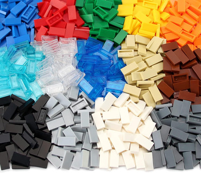 Transparent Dark Blue 1×2 Tile ×700 Parts and Pieces lat MOC Bricks, Bulk Buildi